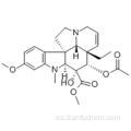 Aspidospermidine-3-carboxylicicid, 4- (acetiloxi) -6,7-didehidro-3-hidroxi-16-metoxi-1-metil-, metil éster, (57187576,2b, 3b, 4b, 5a, 12R, 19a) - (9CI) CAS 2182-14-1